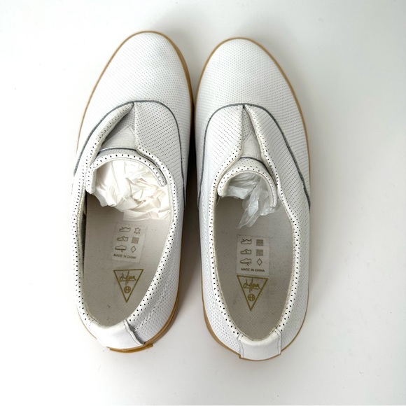 HUF Dylan White Perforated Leather Slip On Skate Shoes - Picture 9 of 12